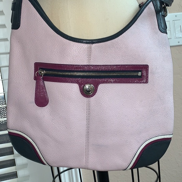 Coach Shoulder Laura Pebbeled Lilac Purple Navy 15148 - Picture 2 of 9